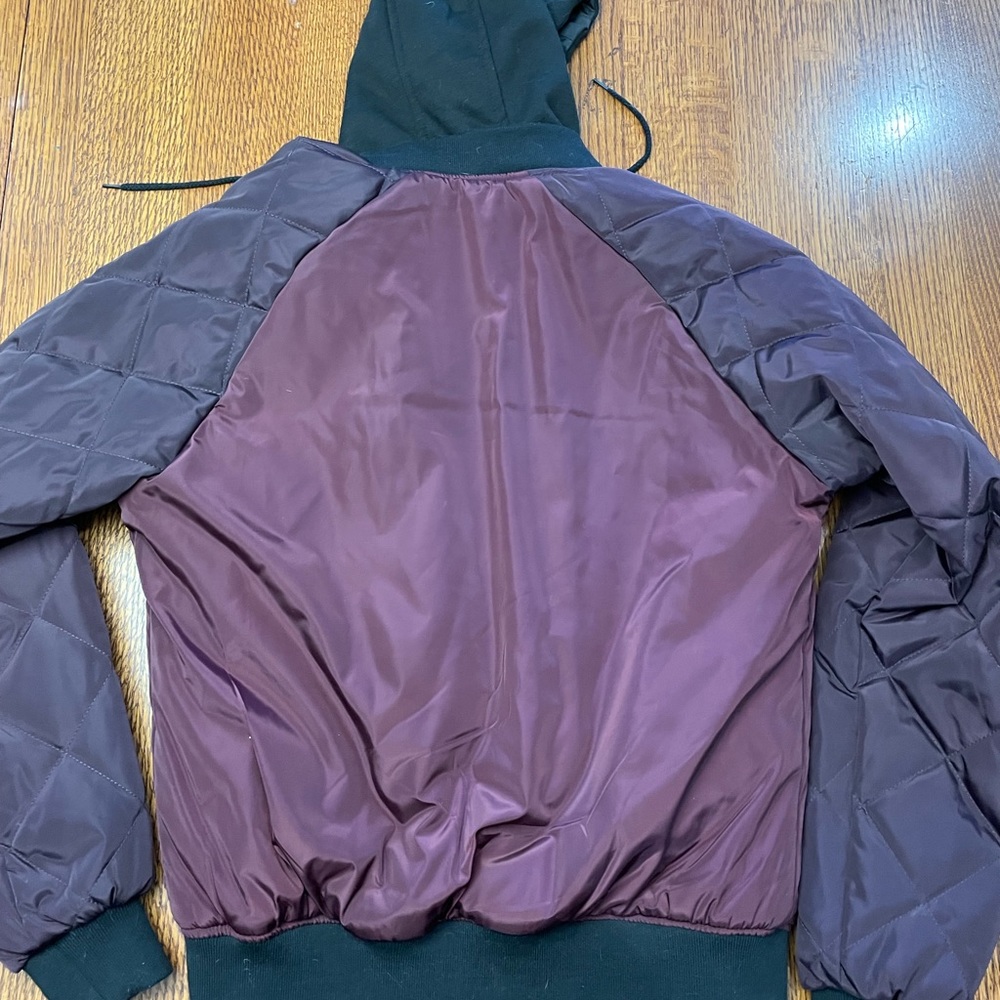 American Rag men’s burgundy hooded bomber jacket small - Picture 10 of 13